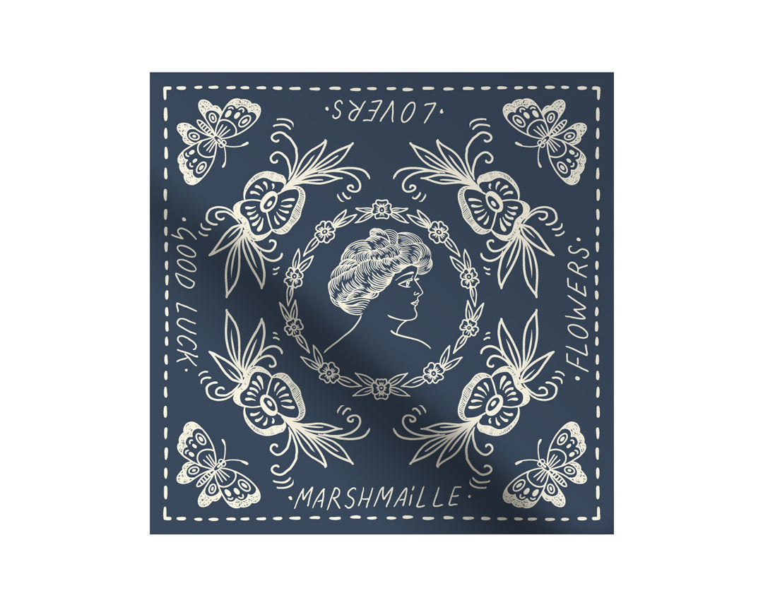Lovers Silk Bandana Blue