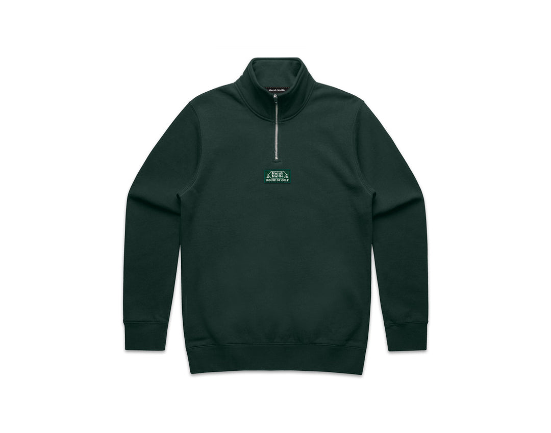 Club Logo Quarter Zip Forest Green